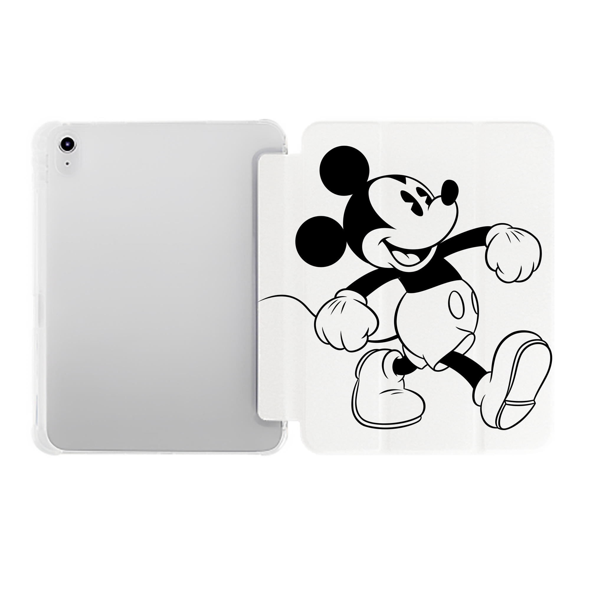 （画像用） ミッキーマウス Mickey Mouse IPad ケース ペン収納付き 三つ折りスタンド PUレザー×シリコン 対応機種9.5/10.5/10.9インチ